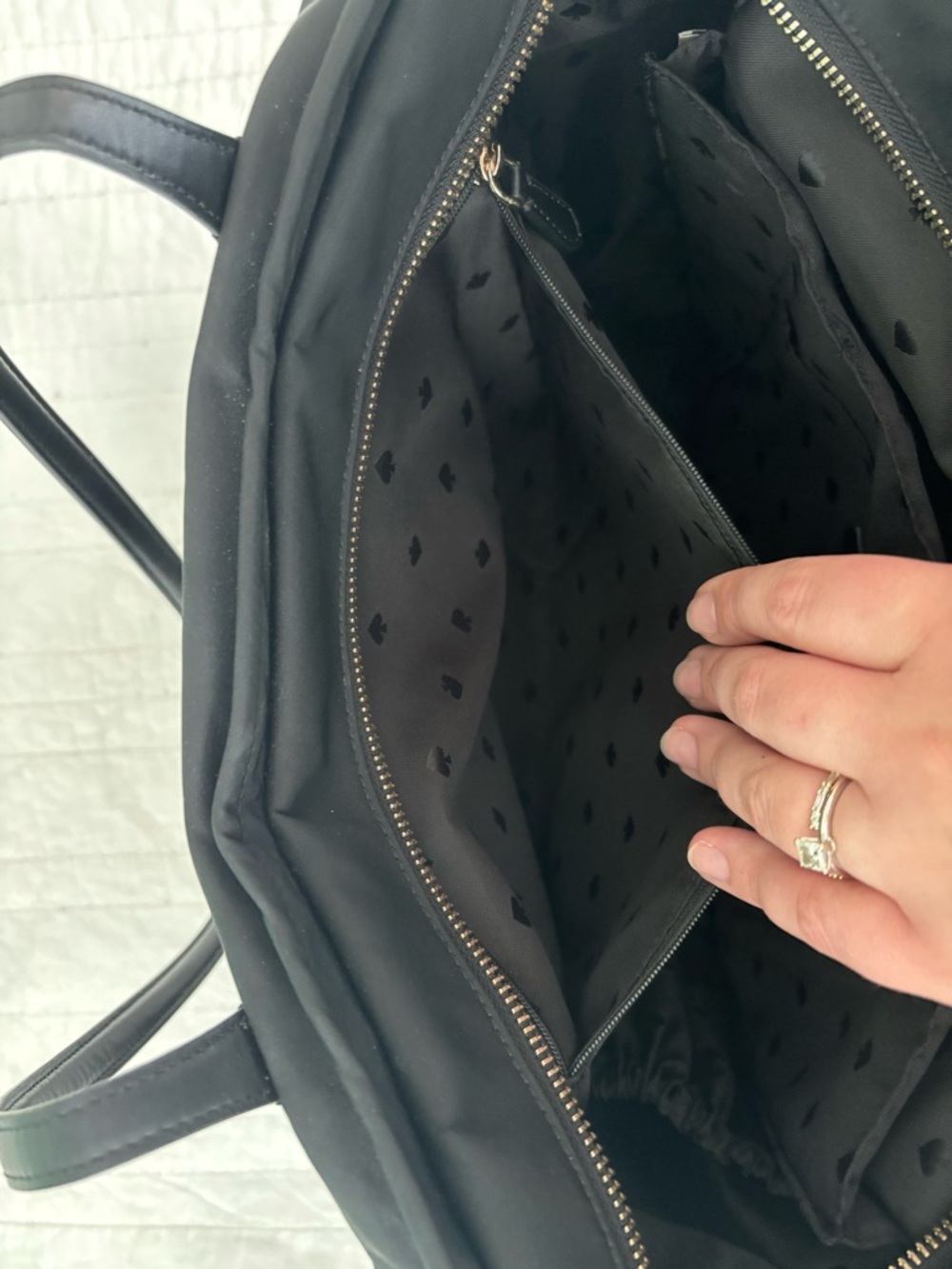 Kate Spade Chelsea Black Nylon Tote Bag with Multiple Pockets - Picture 14 of 14